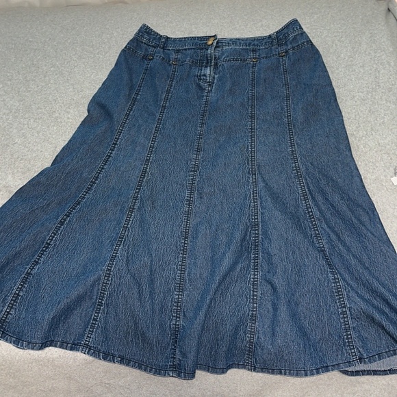 Y2K Midi Denim Skirt Size 12 Long Modest Country - Picture 11 of 11